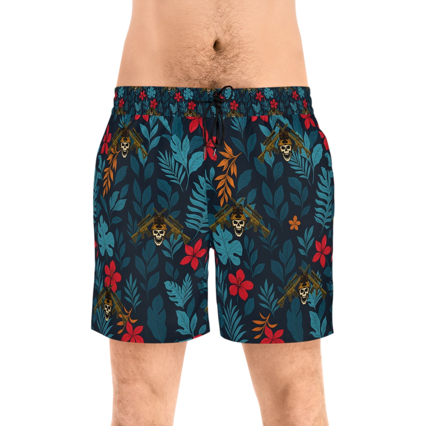 Tropical skull and crossed rifles