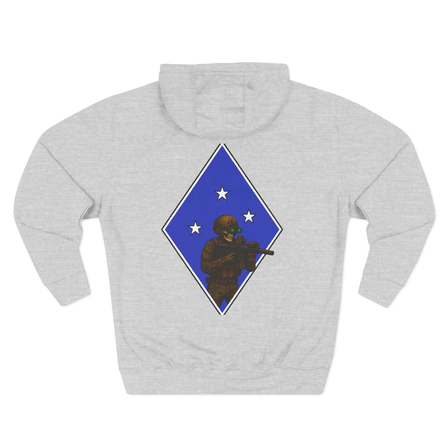 Fleece Hoodie - Tactical Skeleton Blue Diamond Military Inspired