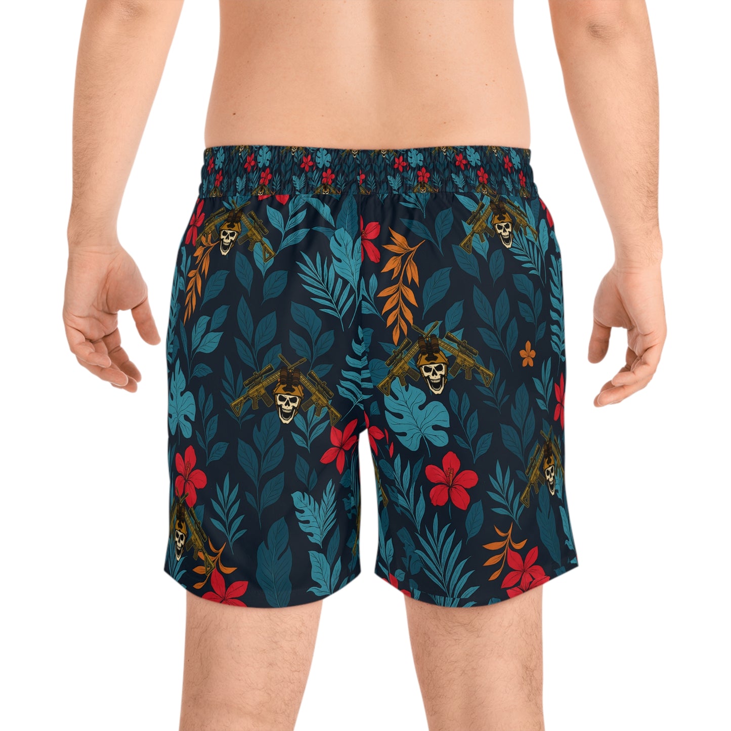 Tropical skull and crossed rifles