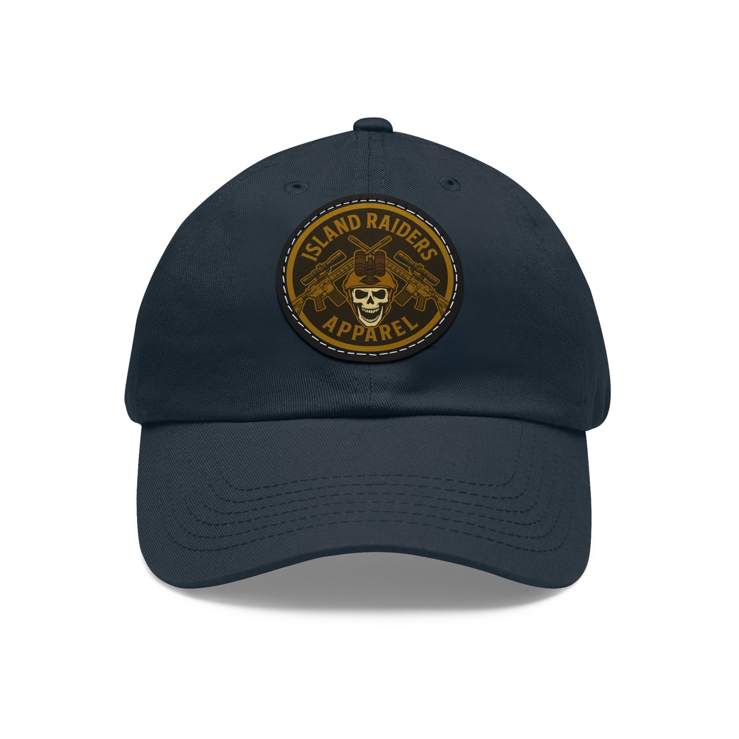 Island Raiders Leather Patch Dad Hat, Casual Cap, Outdoor Hat, Gift for Dads, Summer Accessory, Everyday Wear